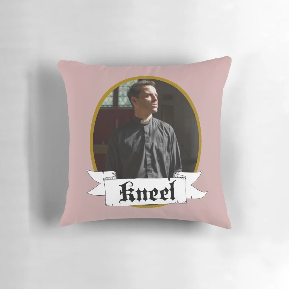 Fleabag Sexy Priest Throw Pillow featuring Andrew Scott as the irresistible priest from the hit BBC series