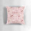 Fleabag-inspired illustration of Phoebe Waller-Bridge's character on a decorative throw pillow.