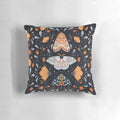 Black Pillow with Floral Moth Pattern