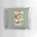 Floral decorative throw pillow featuring the Bible verse "Isaiah 41:10"