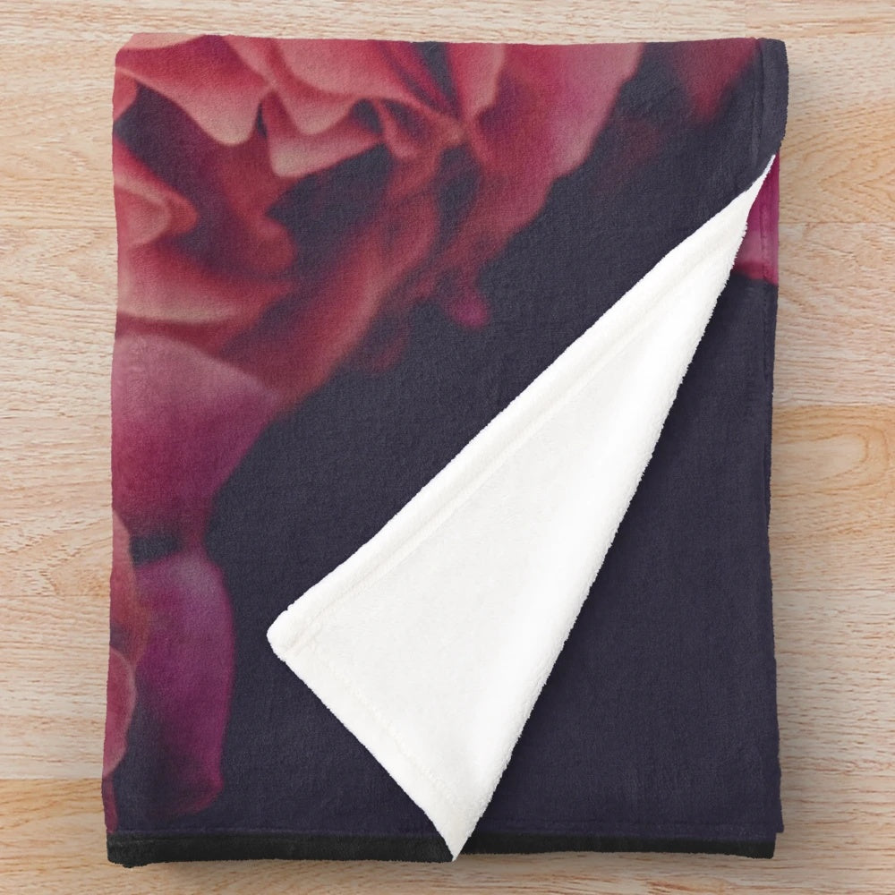 Floral rectangle plush blanket inspired by the band The 1975