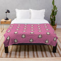Floral plush blanket with middle finger design