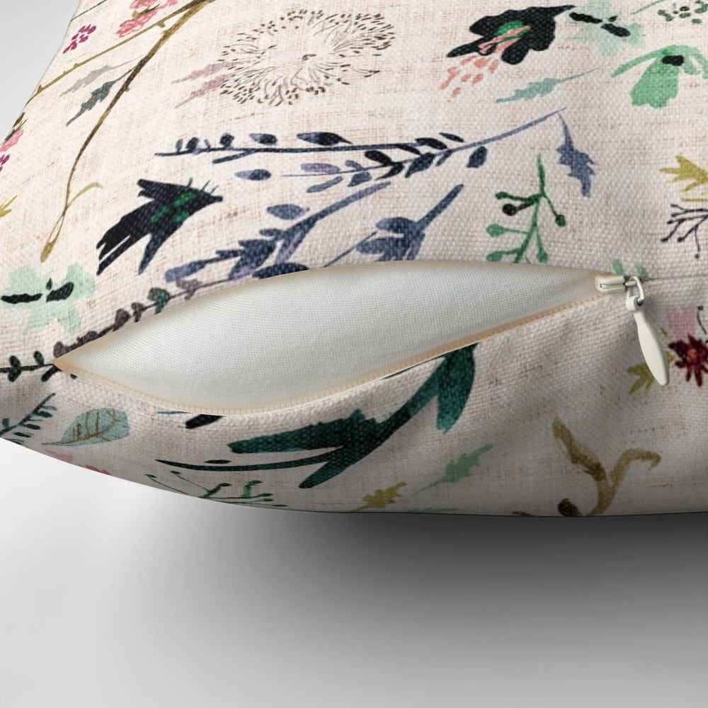 Fable Floral Pillow - A nature-inspired, spring-themed pillow with a vintage floral design.