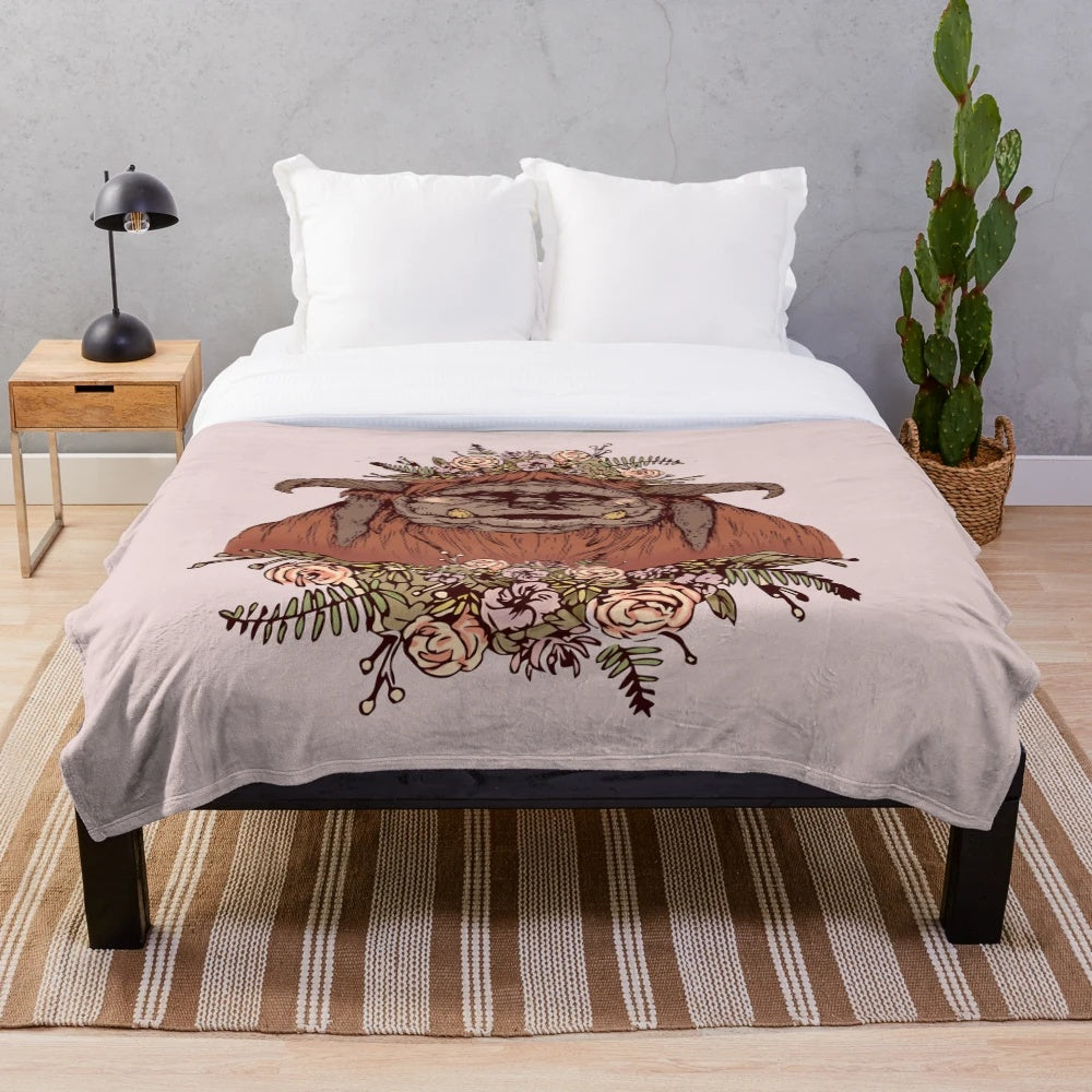 Soft and cozy flower crown ludo plush blanket
