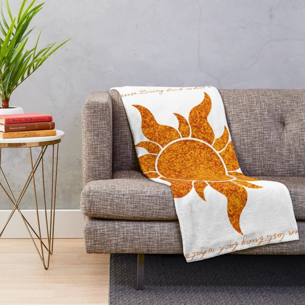 Flower Gleam & Glow Plush Blanket featuring Rapunzel's sun power
