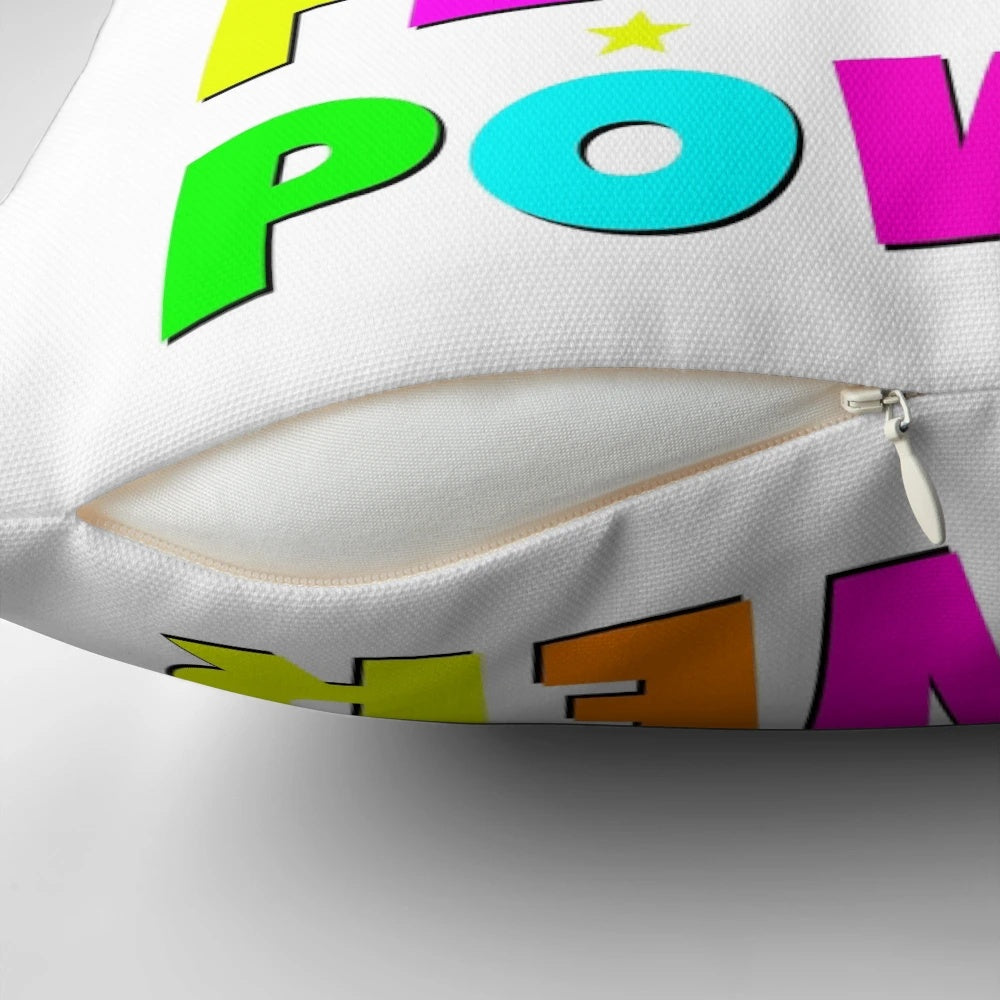 Colorful flower power retro 70s vintage hippie style pillow