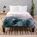 Blush and grey abstract plush blanket