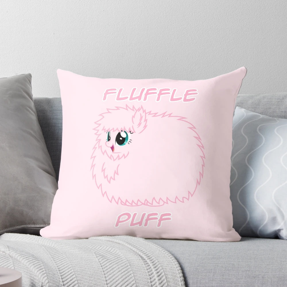 Fluffle Puff decorative pillow with My Little Pony inspired design