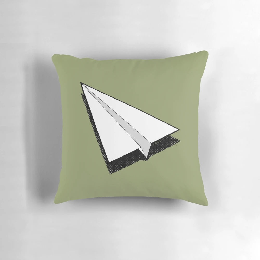 Stylish paper airplane-shaped pillow for aviation enthusiasts and home decor