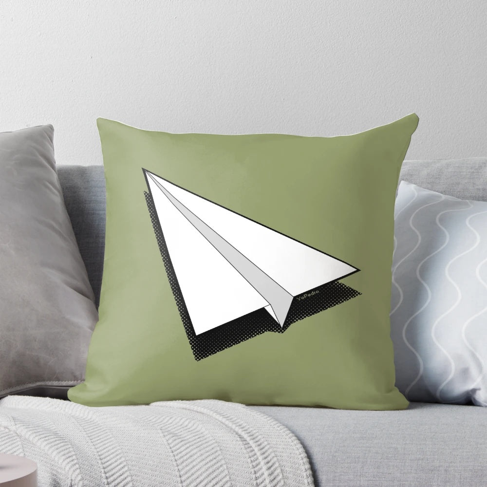 Stylish paper airplane-shaped pillow for aviation enthusiasts and home decor