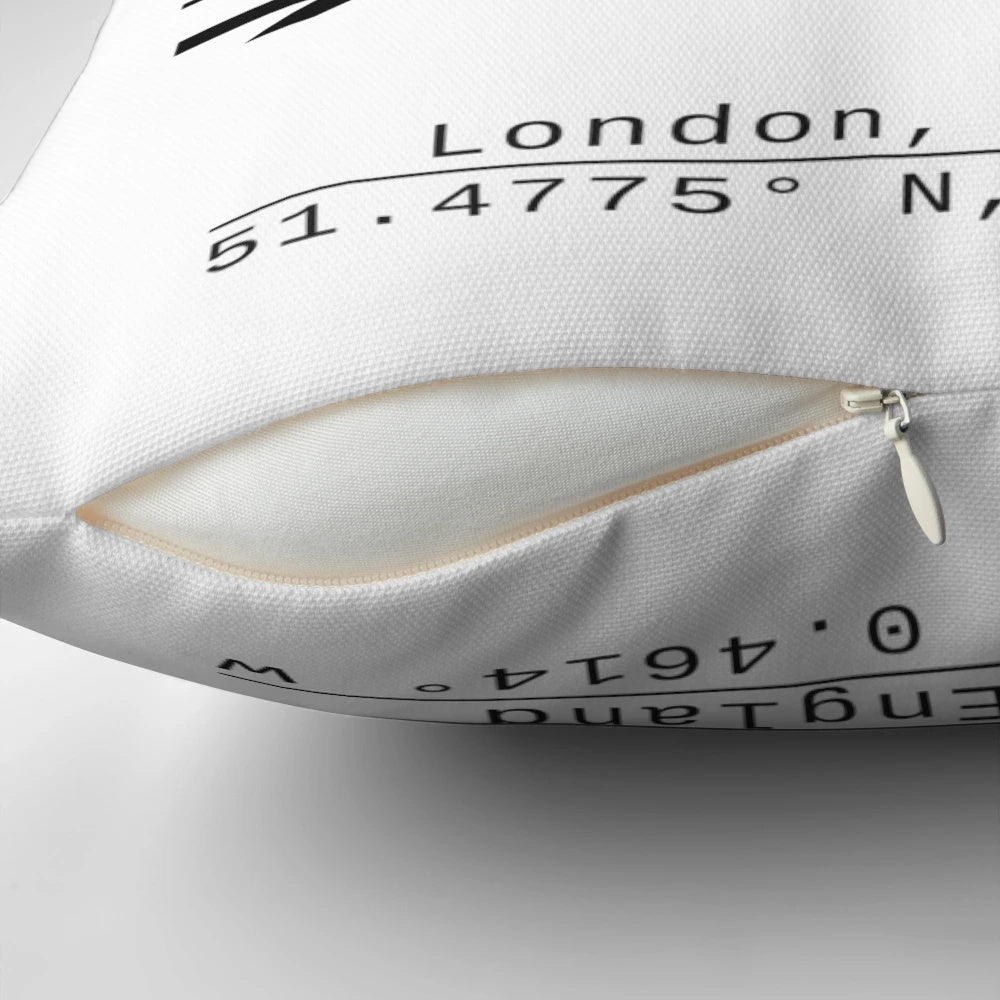 Soft, decorative pillow featuring the iconic LHR airport code for London Heathrow