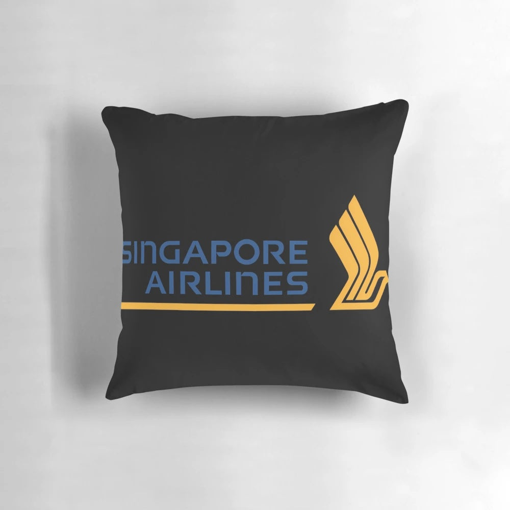 Singapore Airlines logo printed on a plush, comfortable travel pillow