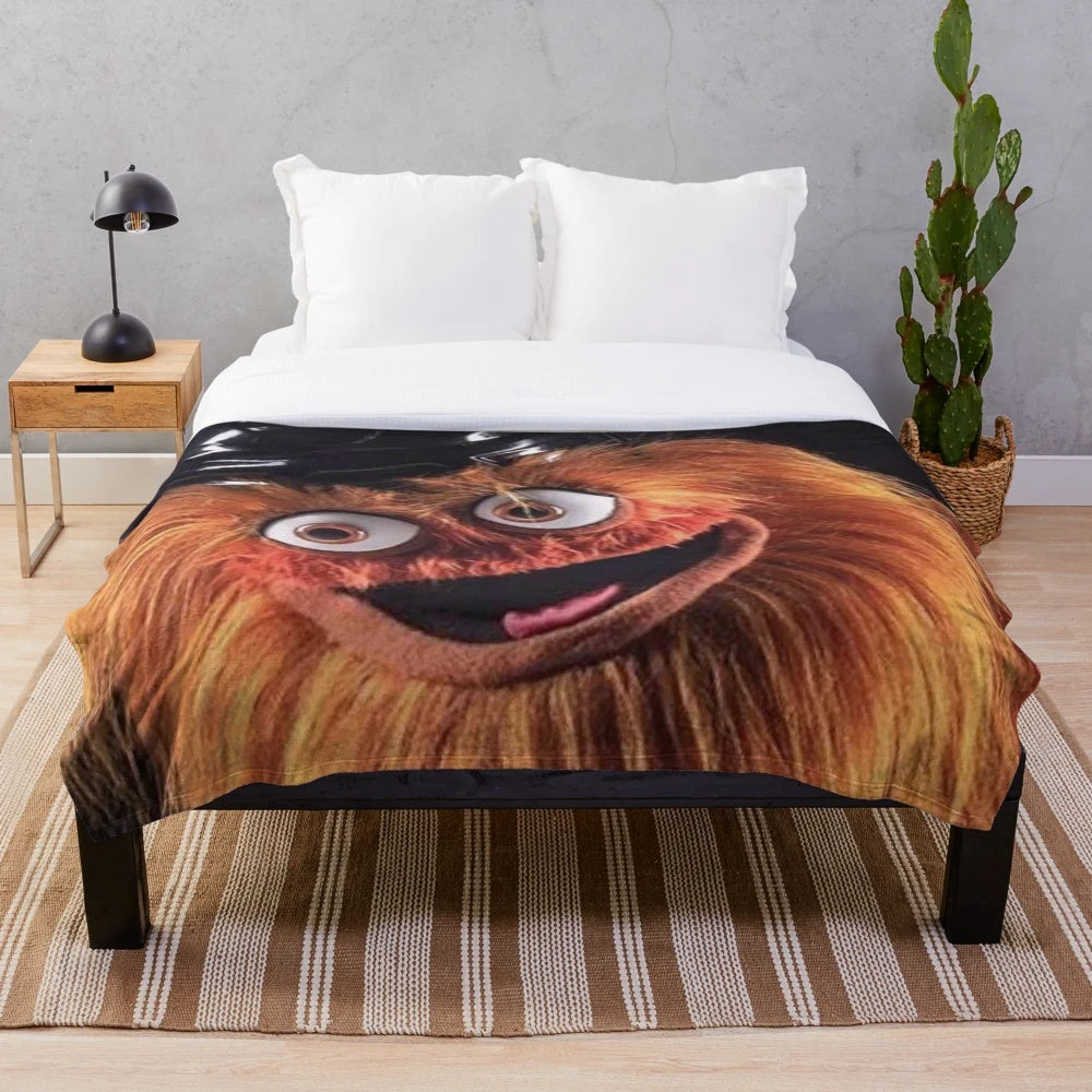Gritty the Philadelphia Flyers mascot plush blanket