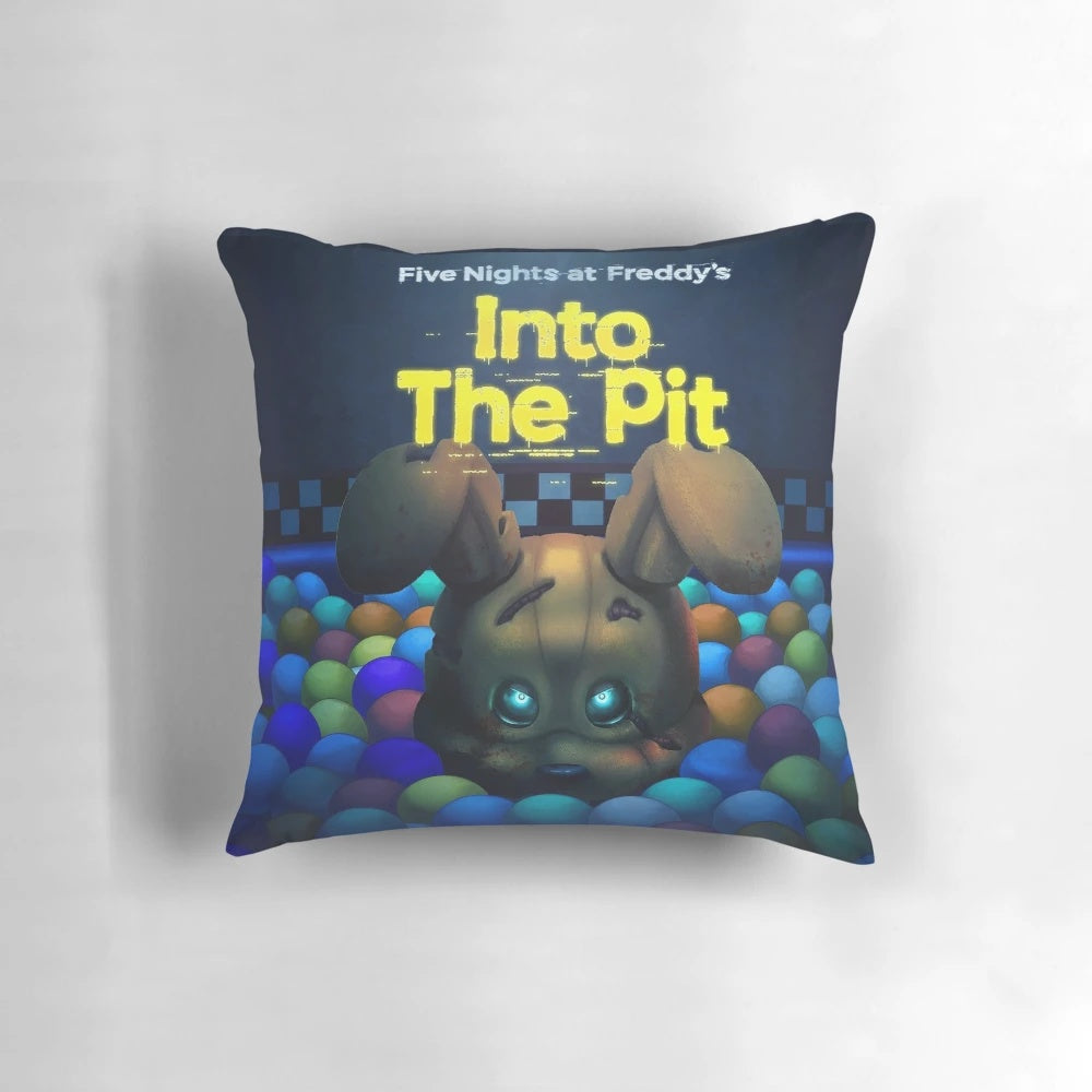 Fnaf Into the Pit Pillow - Featuring characters and imagery from the Five Nights at Freddy's "Into the Pit" game.