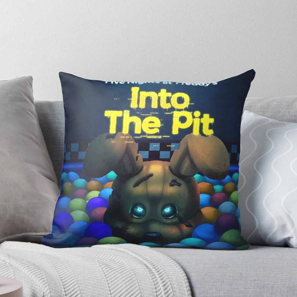 Fnaf Into the Pit Pillow - Featuring characters and imagery from the Five Nights at Freddy's "Into the Pit" game.