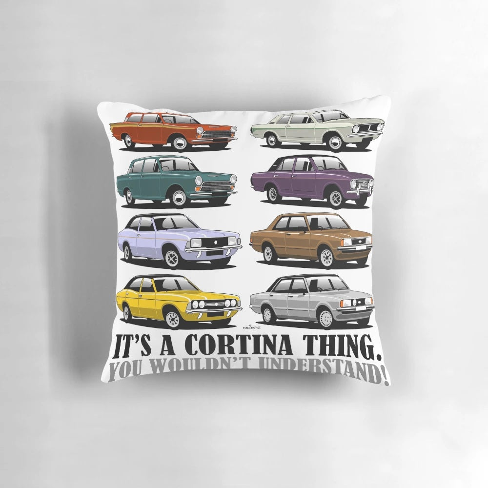 Ford Cortina Evolution Poster Pillow featuring vintage car designs