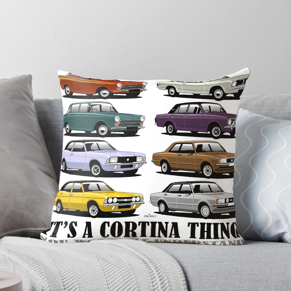 Ford Cortina Evolution Poster Pillow featuring vintage car designs