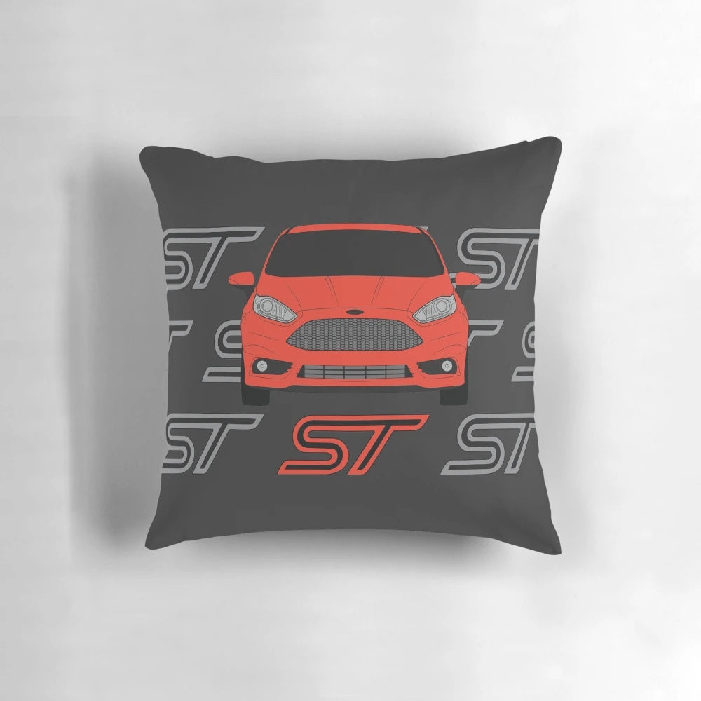 Pillow with Ford Fiesta ST-inspired design for car enthusiasts