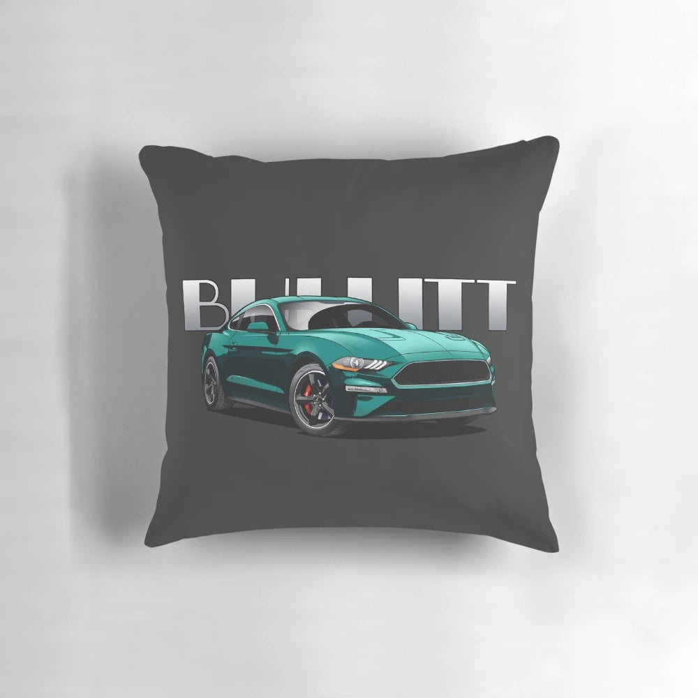 Ford Mustang Bullitt Movie Pillow with Steve McQueen's Iconic Green Car