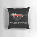 Ford Mustang GT Logo Emblem Design Pillow in Red and Black
