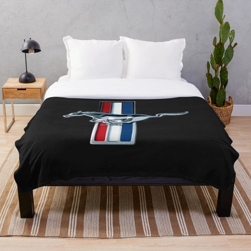 Ford Mustang logo plush blanket