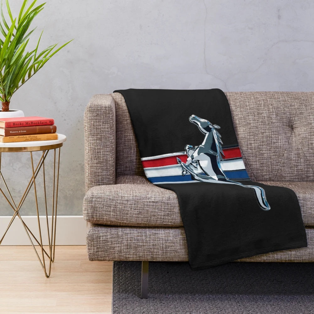 Ford Mustang logo plush blanket
