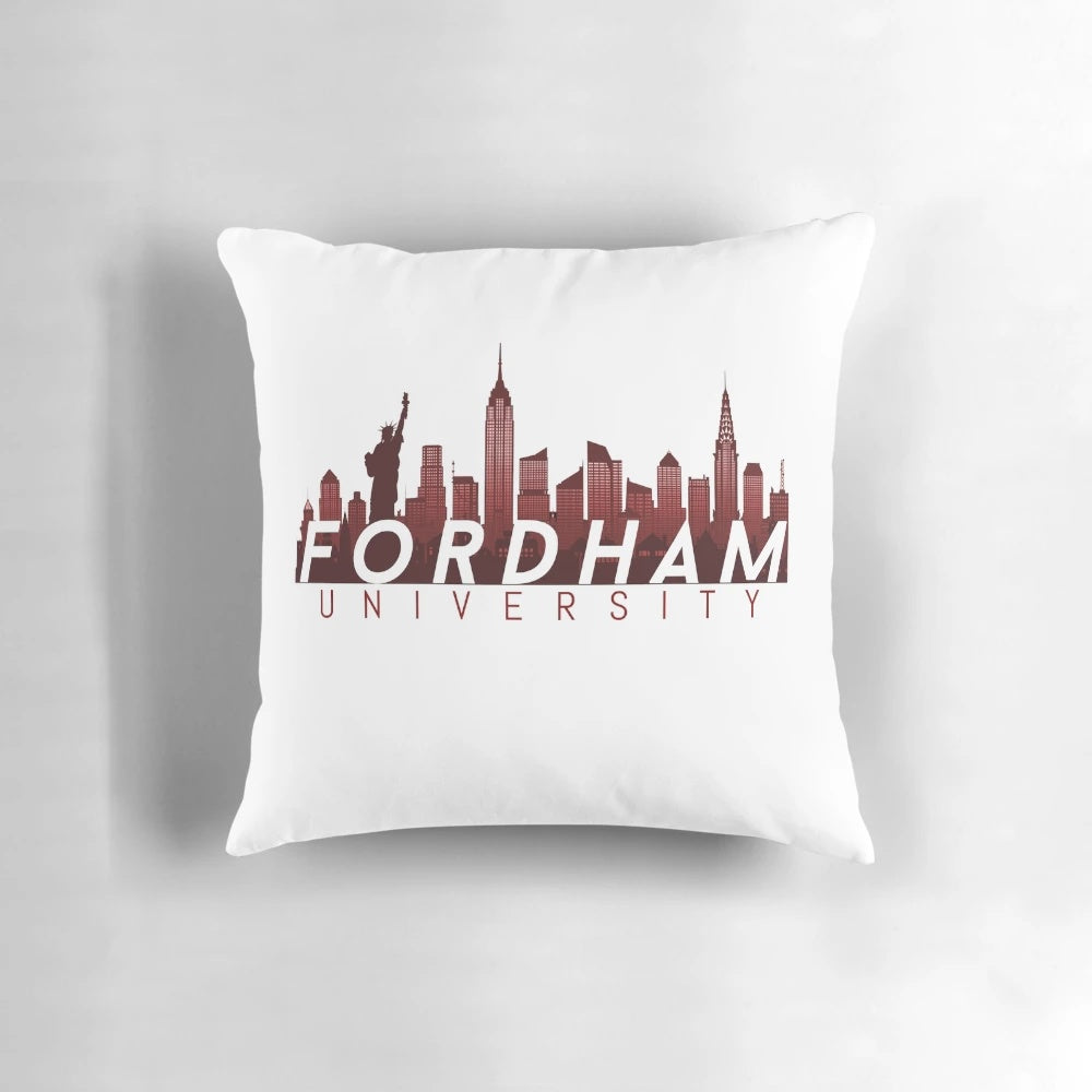 Fordham University Pillow featuring the Rams logo and school colors