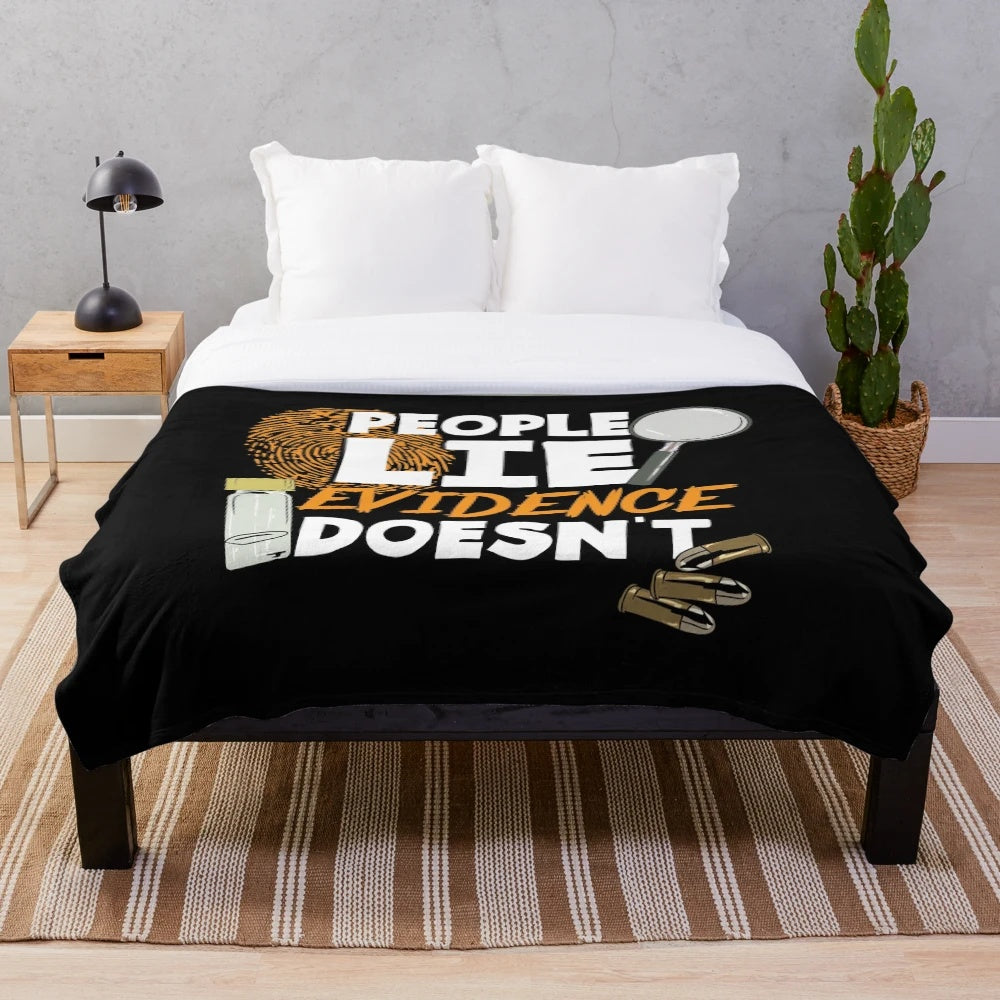 Forensic science themed plush blanket