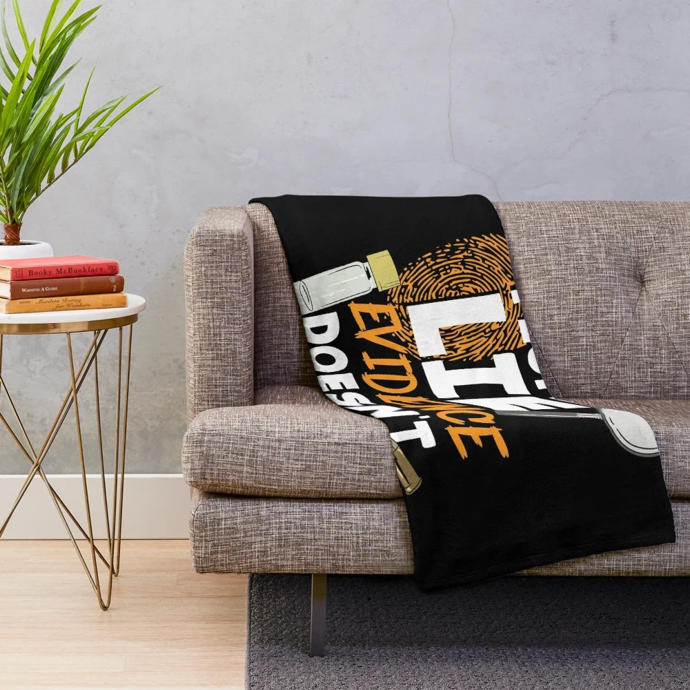 Forensic science themed plush blanket