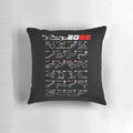 Pillow featuring the circuits of the 2025 Formula 1 season