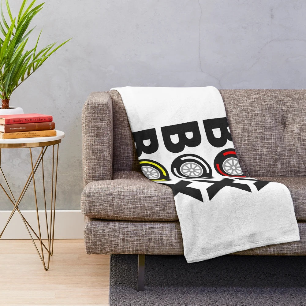 Formula 1 inspired plush blanket with tire compound design