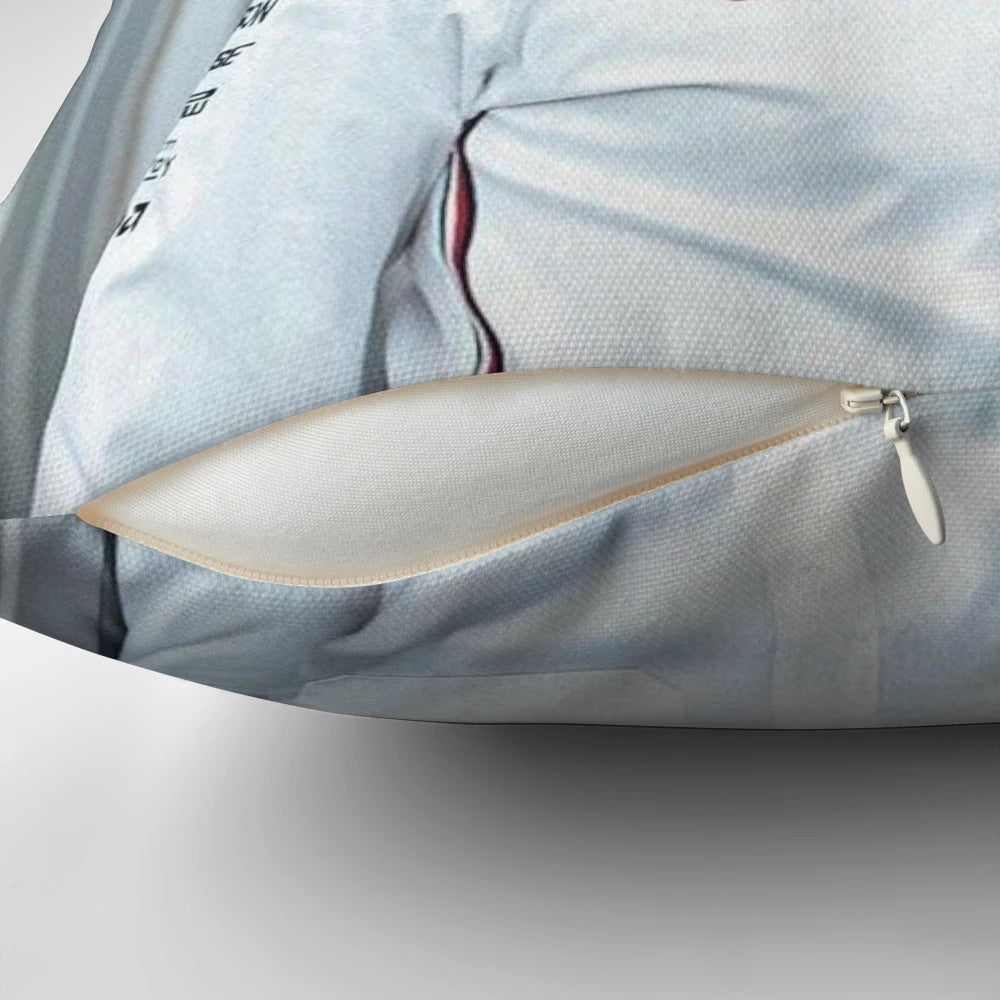 Soft, comfortable pillow featuring motorsport-inspired design