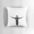 Plush pillow featuring Formula One driver George Russell in his iconic driving pose