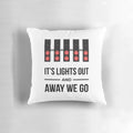 Formula One inspired "Lights Out and Away We Go" decorative throw pillow