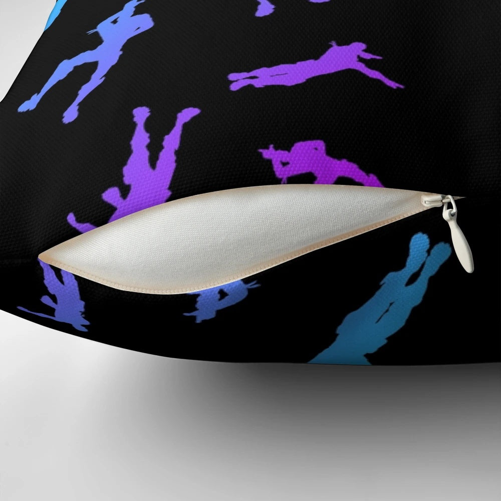 Colorful Fortnite-themed pillow with popular dance emotes like dab, take the L, and floss