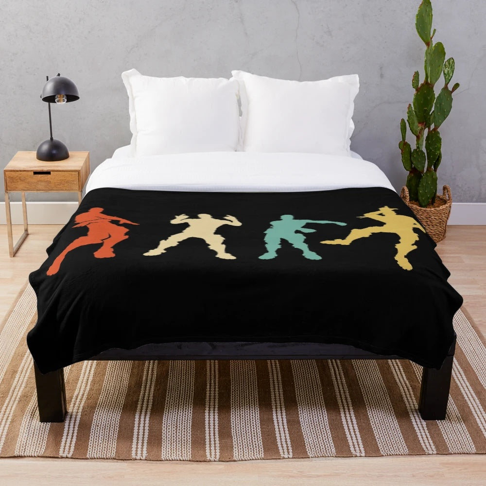 Fortnite inspired plush blanket with victory dance design