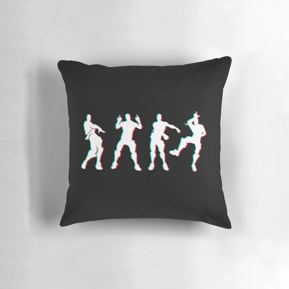 Throw pillow featuring a cool victory dance pose from the popular battle royale game Fortnite
