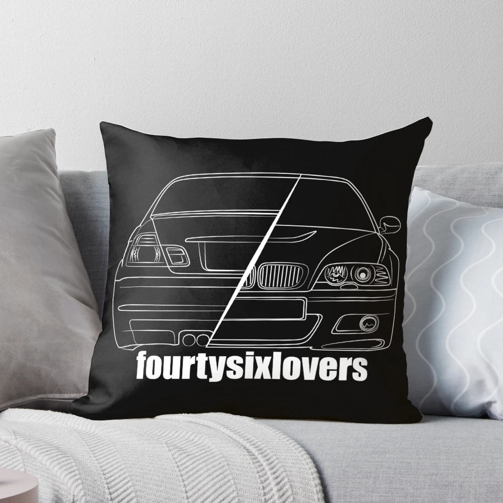 Fourtysixlovers logo pillow featuring the iconic BMW E46 3 series design