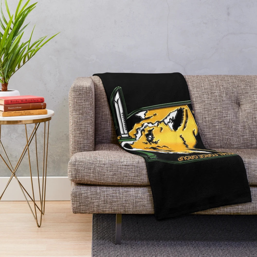 Foxhound Crest Plush Blanket featuring Solid Snake and Metal Gear Solid inspired design
