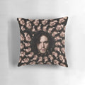 Fractal digital art pillow featuring the face of actor Kit Harington from the TV series Game of Thrones