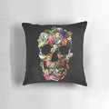 Fragile skull surreal art design printed on a soft, plush pillow.