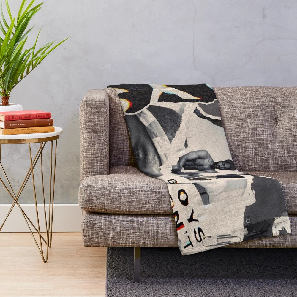 Frank Ocean inspired plush blanket featuring Blond album art and "In My Room" artwork