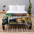 Plush blanket featuring Frankenstein's monster and his bride