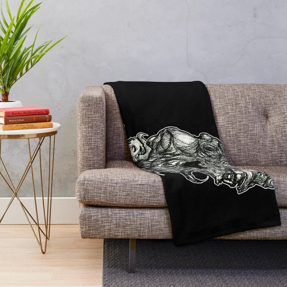 Freddie Dredd plush blanket featuring the rapper's image and music style