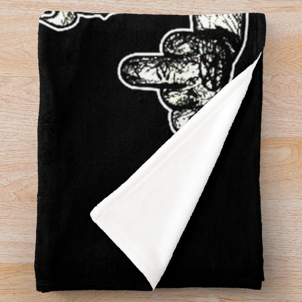 Freddie Dredd plush blanket featuring the rapper's image and music style