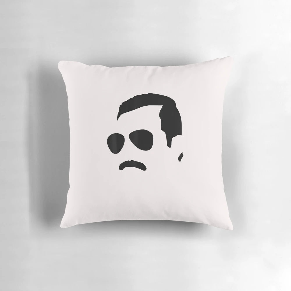 Freddie Mercury Monochrome Block Face T-Shirt Pillow - Official Merchandise for Music Fans