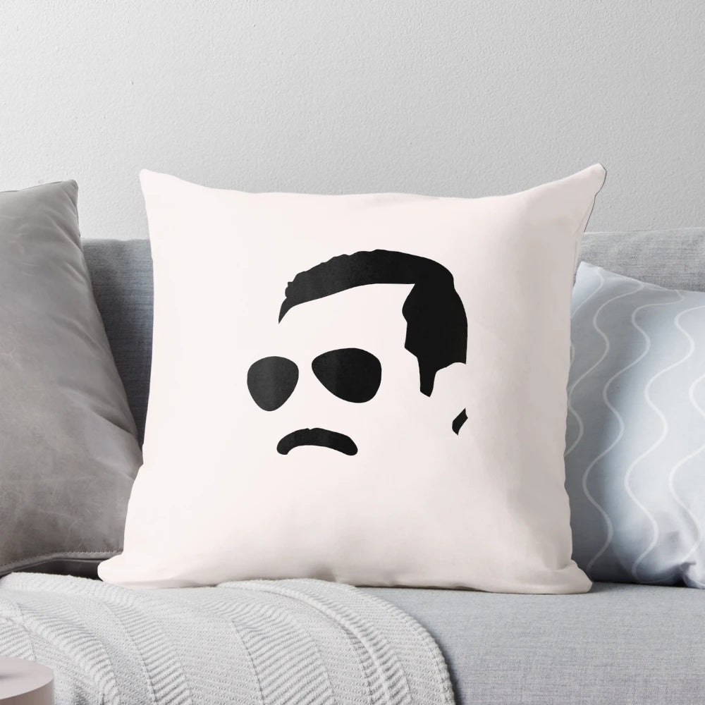 Freddie Mercury Monochrome Block Face T-Shirt Pillow - Official Merchandise for Music Fans