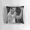 Freddy Mercury Pillow featuring a striking black and white portrait of the legendary Queen singer