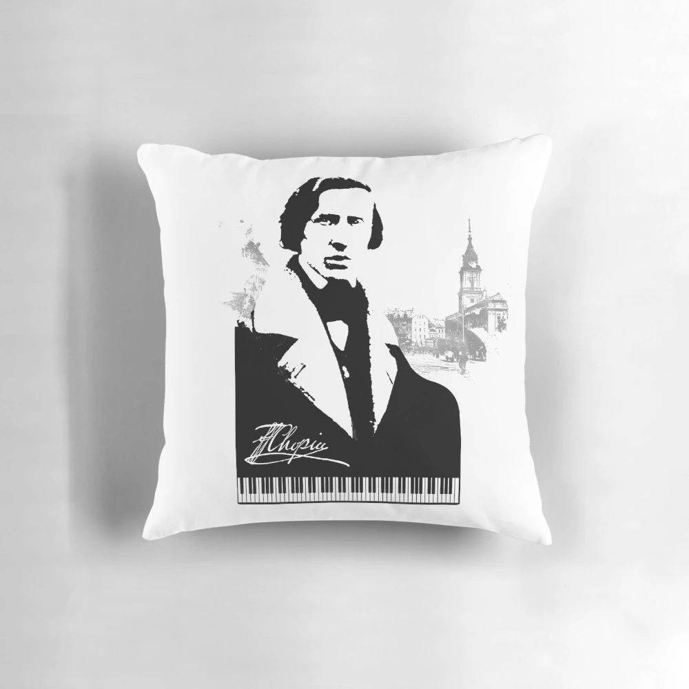 Frederic Chopin Inspired Decorative Pillow for Piano Enthusiasts
