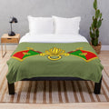 French Foreign Legion inspired plush blanket featuring fanion et grenades emblem